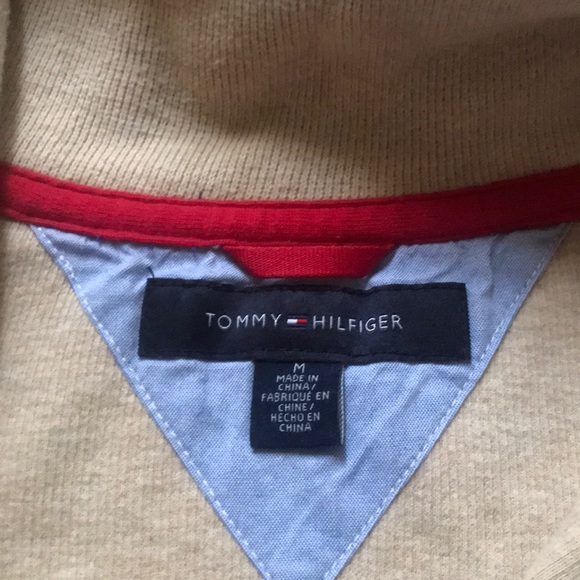 Men’s Tommy Hilfiger 1/3 Button Up Sweater (Beige) - Picture 2 of 2